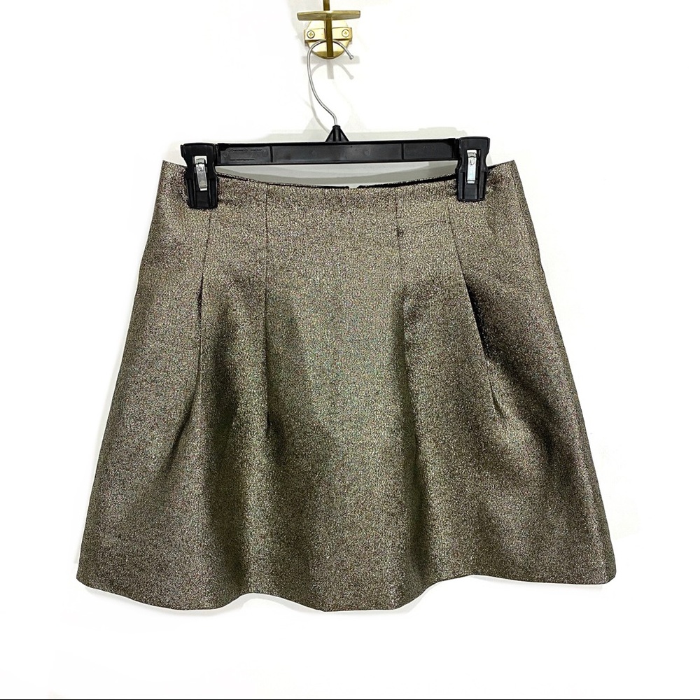 Madewell Gold Brocade Skirt